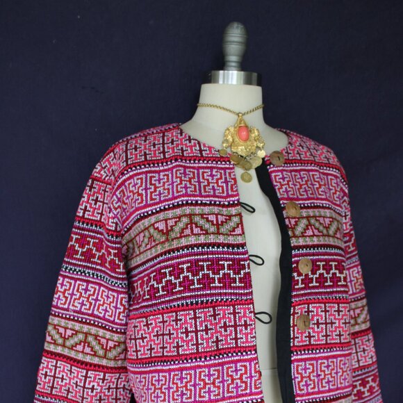 Bennett of Centreville vintage needlepoint chimayo embroidered aztec Jacket - Picture 7 of 9
